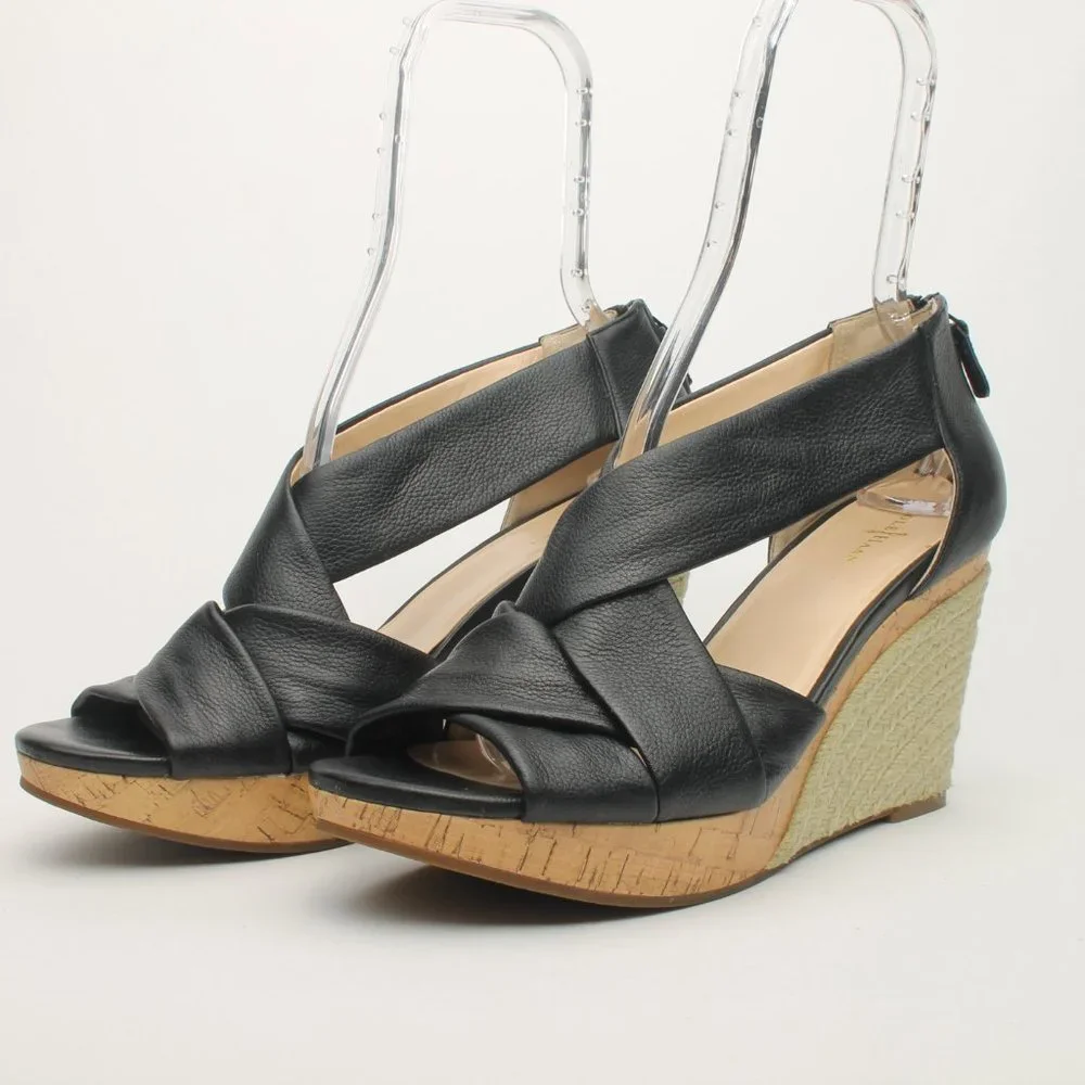Cole Haan Crisscross Black Wedge Espadrille Sandle size 11B Like New - Picture 5 of 16